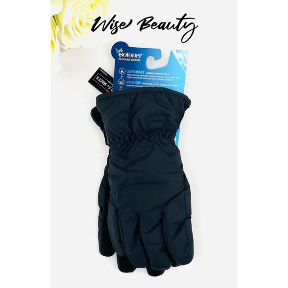 Isotoner Signature SleekHeat Packable Gloves Size Med SmartDri Black Touchscreen - Picture 3 of 9